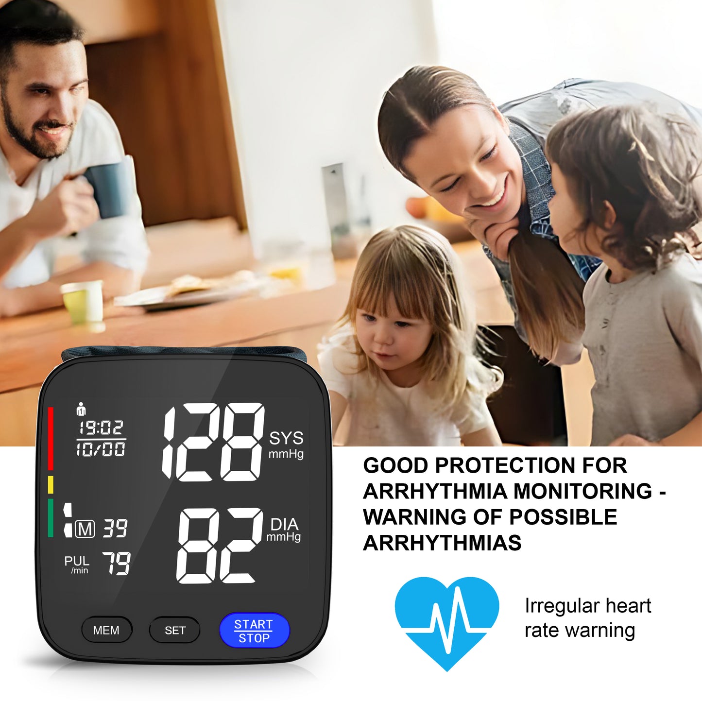 Alphamed U62GH wrist blood pressure monitor features