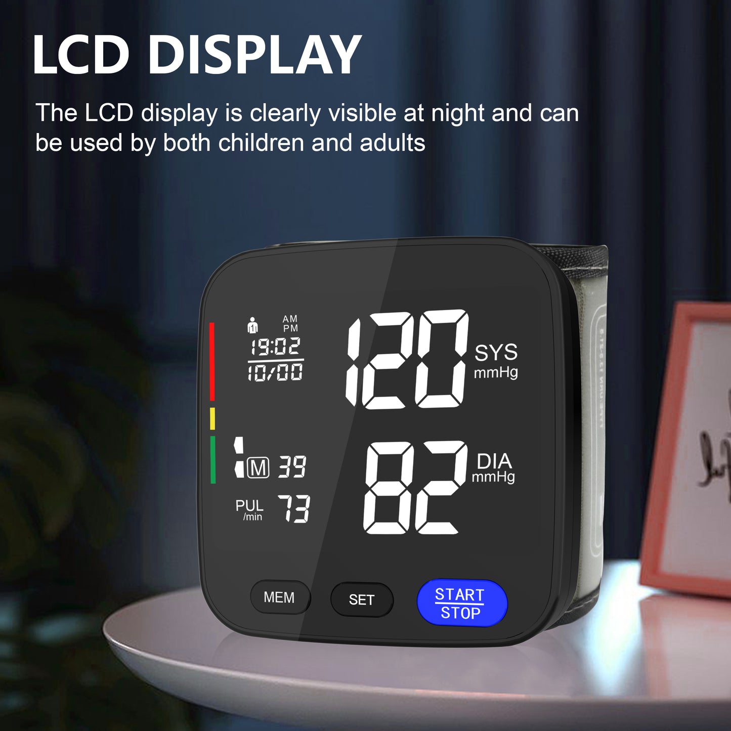 Alphamed U62GH wrist blood pressure monitor features