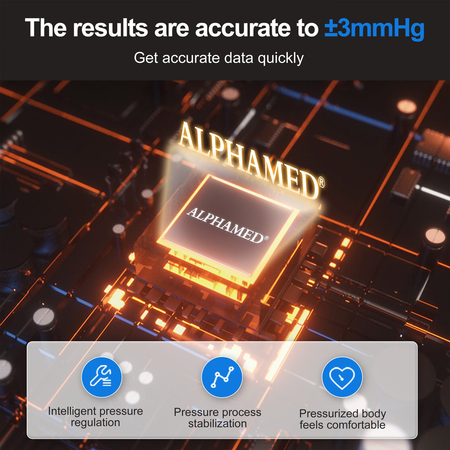 Alphamed U82RH upper arm blood pressure monitor features.